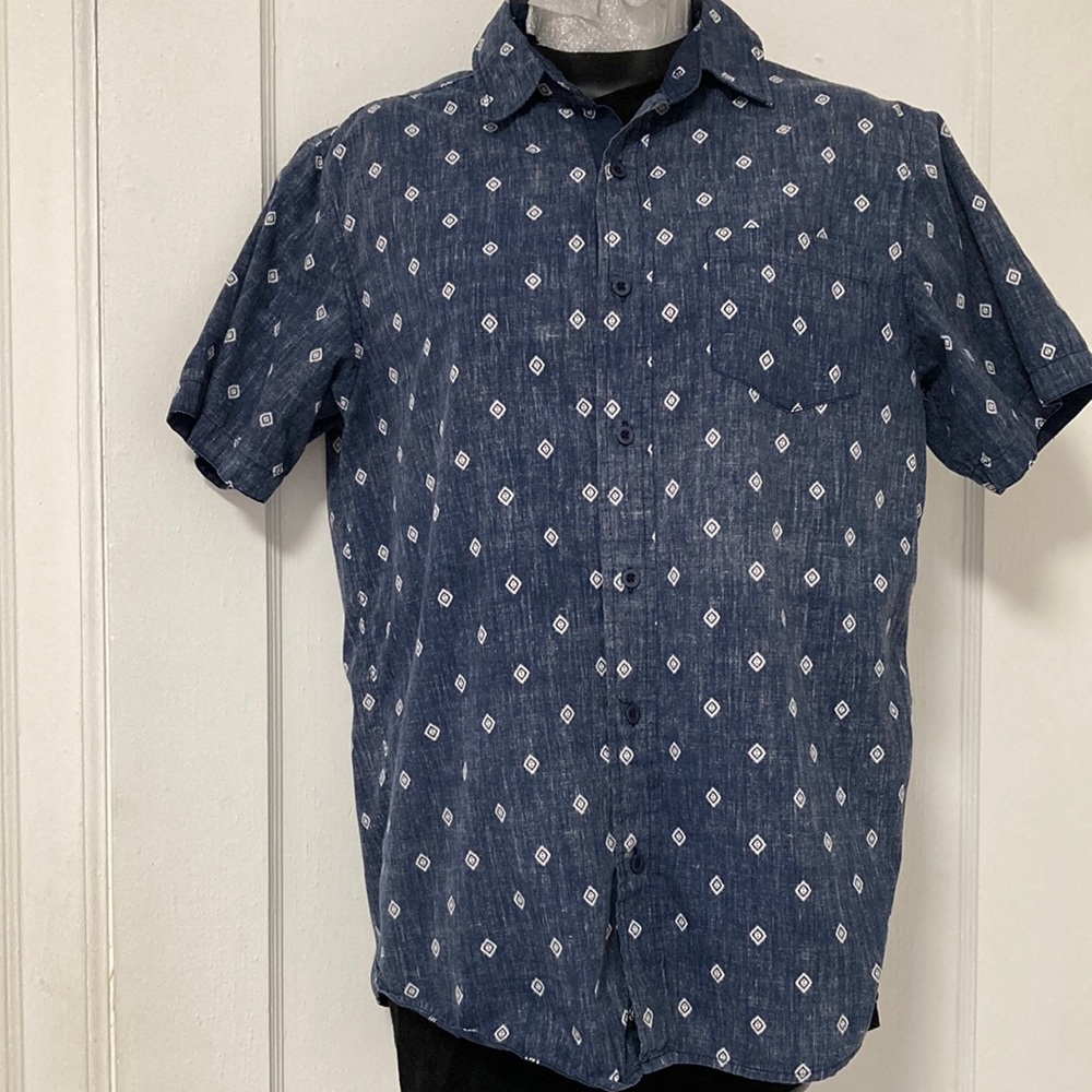 Navy Boys Button Down Shirt